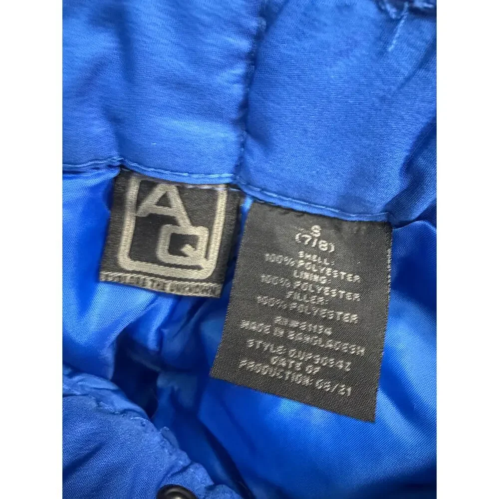 Arctic Quest Snowpants Unisex Youth 7/8 Blue Wind/Water Resistant Pockets